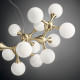 Lampada a sospensione moderna in metallo con 15 diffusori in vetro acidato