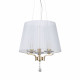 Lampada a sospensione moderna in metallo e cristallo con paralumi in organza