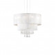 Lampada a sospensione piccola con paralume in PVC e pendagli in cristallo