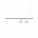 Lampada a sospensione piccola lineare con 2 diffusori in vetro