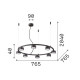 Lampada a sospensione rotonda grande con 8 diffusori dal design moderno