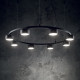 Lampada a sospensione rotonda grande con 8 diffusori dal design moderno