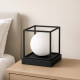 Lampada da comodino di design in metallo con diffusore in vetro