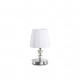 Lampada da comodino in metallo e cristallo e paralume in organza