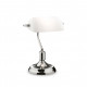 Lampada da scrivania in metallo con diffusore in vetro soffiato