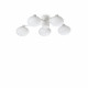 Lampada da soffitto con bracci corti in metallo e 5 diffusori in vetro