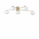 Lampada da soffitto con bracci lunghi in metallo e 5 diffusori in vetro