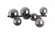 Lampada da soffitto con struttura lineare in metallo con 6 diffusori in vetro