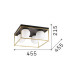 Lampada da soffitto grande in metallo quadrata con 4 diffusori in vetro soffiato