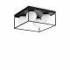 Lampada da soffitto grande in metallo quadrata con 4 diffusori in vetro soffiato