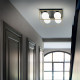 Lampada da soffitto grande in metallo quadrata con 4 diffusori in vetro soffiato