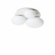 Lampada da soffitto grande rotonda in metallo con 3 diffusori in vetro acidato