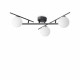 Lampada da soffitto in metallo con 3 diffusori in vetro posizionabili
