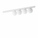 Lampada da soffitto lunga in metallo con diffusori lineari in vetro soffiato
