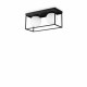 Lampada da soffitto media in metallo rettangolare 2 diffusori in vetro soffiato