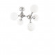 Lampada da soffitto moderna con struttura in metallo e 5 diffusori in vetro