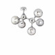 Lampada da soffitto moderna con struttura in metallo e 5 diffusori in vetro