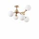 Lampada da soffitto moderna con struttura in metallo e 5 diffusori in vetro