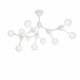 Lampada da soffitto moderna grande struttura in metallo e 9 diffusori in vetro