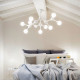 Lampada da soffitto moderna grande struttura in metallo e 9 diffusori in vetro