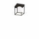 Lampada da soffitto piccola in metallo quadrata con diffusore in vetro soffiato