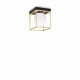 Lampada da soffitto piccola in metallo quadrata con diffusore in vetro soffiato