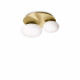 Lampada da soffitto rotonda in metallo con 2 diffusori in vetro acidato