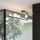 Lampada da soffitto struttura in metallo con 5 diffusori in vetro satinato