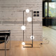 Lampada da terra moderna in metallo con 4 diffusori in vetro soffiato