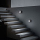 Lampada segnapassi da esterno a led con struttura in alluminio quadrata