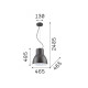 Lampada sospensione grande moderna con diffusore interno smaltato