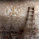 Lampadario classico grande struttura in resina e 8 bracci in metallo