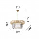 Lampadario dal design elegante con elementi decorativi in cristallo