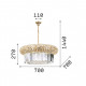 Lampadario grande dal design elegante con elementi decorativi in cristallo