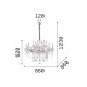 Lampadario grande in metallo con elementi decorativi in vetro e cristallo