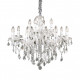 Lampadario medio in metallo con elementi decorativi in vetro e cristallo