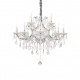 Lampadario medio in metallo elementi decorativi in vetro soffiato e cristallo