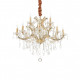 Lampadario medio in metallo elementi decorativi in vetro soffiato e cristallo