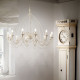 Lampadario rustico grande con struttura in metallo antichizzato e 12 diffusori