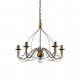 Lampadario rustico piccolo con struttura in metallo antichizzato e 5 diffusori