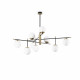 Lampda da soffitto grande in metallo con 9 diffusori in vetro incamiciato