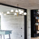 Lampda da soffitto grande in metallo con 9 diffusori in vetro incamiciato