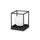 Lampda da tavolo di design con struttura in metallo e diffusore in vetro