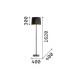 Piantana moderna con struttura in metallo e diffusore in lamina di pvc