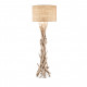 Piantana rustica con struttura in metallo e rami decorativi in legno