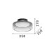 Plafoniera a led grande con struttura in metallo e diffusore in doppio vetro