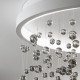 Plafoniera a LED piccola struttura in metallo e devorazioni in perle di vetro
