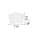 Plafoniera a led rettangolare in metallo con 6 diffusori in plicorbonato