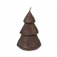 Candela natalizia piccola in paraffina a forma di albero di natale glitterato