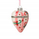 Decorazione albero di natale cuore in vetro rosa